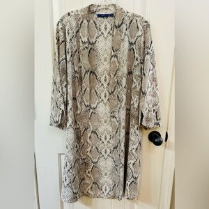 Apt. 9 Beige and Black Snake Print Lightweight Cardigan